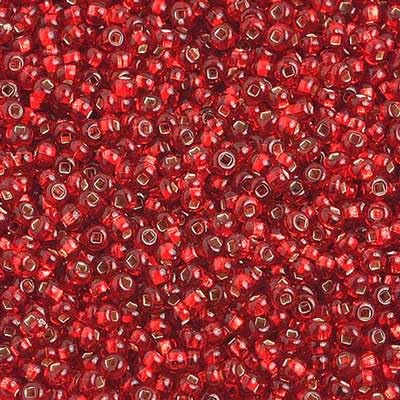 John Bead Czech Seed Beads 10/0 Silver Lined Light Red, 100g - color: Light Red
