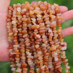 400pcs Natural Chip Stone Beads for Jewelry Making Red Aventurine 5-8mm Irregular Gemstones Healing Crystal Loose Rocks Bead Hole Drilled for Ring Earrings Necklace Bracelet Making DIY Art Crafts - color: Red Aventurine-(2 Strands-62")