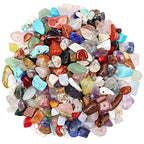 500 pcs Natural Chip Stone Beads, Multicolor 5-8 mm Irregular Gemstones Healing Crystal Loose Rocks Bead Hole Drilled for Jewelry Making Bracelet - color: Multicolor