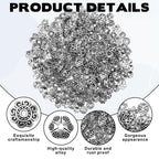 360 Pcs Flower Spacer Beads, 10 Styles Bead Caps Alloy Floral Metal End Cap Silver Vintage Spacers Jewelry Spacers for DIY Bracelet Necklace Earrings Jewelry Making