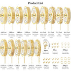 Wisreach Chains Jewelry Making Supplies Gold Chain for Making Jewelry, 111.5 Feet 15 Rolls for DIY Necklace Bracelet Findings with Jump Rings/Lobster Clasps/Connectors - color: Gold