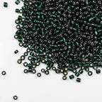 Transparent Dark Green with Silver Lined Beads Size 6/0 Crafts Glass Seed Beads 4mm for Jewelry Making (Total About 100g About 1200pcs) - color: Transparent Dark Green with Silver Lined, size: 4mm