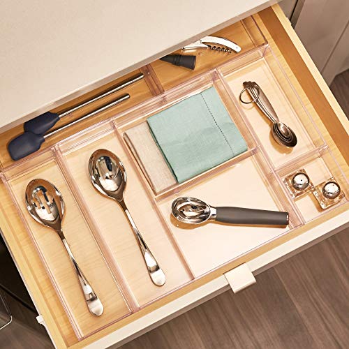 iDesign Clarity Plastic Drawer Organizer for Vanity, Countertop, Bathroom, Kitchen and Cabinet Storage, 8" x 4" x 2", Clear - color: Clear