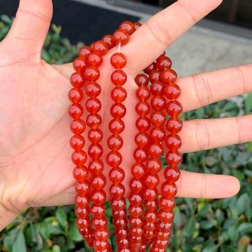 90pcs Adabele Natural Carnelian Red Agate Healing Gemstone 4mm (0.16 Inch) Small Round Beads Gem Stone Spacer for DIY Craft Jewelry Making GS14-4 - color: Carnelian, size: 4mm (90pcs/1 Strand)