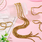 FASHEWELRY 10 Strands 3mm Golden Plated Glass Beads Rondelle Crystal Glass Spacer Beads Faceted Briolette Bead for DIY Necklace Bracelet Jewelry Making Gift - color: Golden Plated, size: 3mm