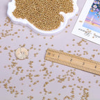 8/0 Glass Seed Beads Bulk, Gold 3mm Tiny Round Craft Seed Bead, Small Mini Pony Beads for Jewelry Making Bracelet Necklace Wrist Beading Weaving Supplies, 2500pcs - color: Gold