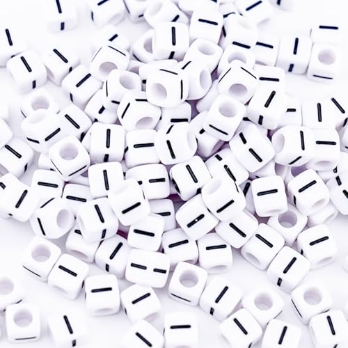 500Pcs Vowel Letter Beads I 6X6mm Individual Cube Alphabet Beads for Friendship Bracelets Making - color: Square - I