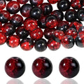 100Pcs 10mm Crackle Glass Beads for Jewelry Making - Round Spacer Crystal Beads Bulk, DIY Craft Supplies for Necklace Bracelet Earrings (Red Black) - color: Red Black