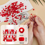 MIIIM 1000PCS 6x9mm Pony Beads Bulk, 4 Styles Red Kandi Beads for Bracelets Making Kit, Hair Braids Crafts for Jewelry Making (Red) - color: Red