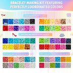 Goldwise Friendship Bracelet Kit, 16000 pcs with Seed Beads (2/3/4mm), Clay Beads, 7 Styles Letter Beads (A-Z), Variety of Charms, DIY Jewelry Making Crafts - size: 6 BOXES