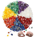 XIANNVXI 7 Chakra Beads, Natural Chip Stone Beads 400Pcs Crystal Bead 5-8mm Irregular Healing Crystal Loose Rocks for DIY Jewelry Making - color: 7 Chakra Color Mix