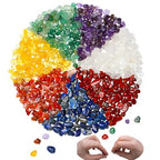 XIANNVXI 7 Chakra Beads, Natural Chip Stone Beads 400Pcs Crystal Bead 5-8mm Irregular Healing Crystal Loose Rocks for DIY Jewelry Making - color: 7 Chakra Color Mix