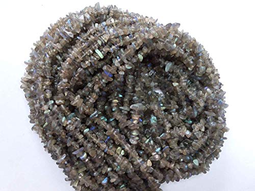 Genuine Labradorite Chips Gemstone Beads 5-8mm Irregular Shaped Crystal Chip Stone Loose Bead for Jewelry Making 1 Strand 32" - color: Labradorite
