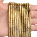 300pcs Natural Golden Hematite Heishi Spacer Beads 2x4mm Genuine Real Disc Stone Beading DIY Charm Smooth Loose Gemstone Beads for Jewelry Making Bracelets Necklaces Earrings Crafts - color: Golden Hematite