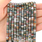 150PCs Natural India Agate Spacer Beads, Loose Semi Precious Flat Round Gemstone Heishi Disc Stone Beads for Beading Jewelry Making 4mm*2mm 38cm - color: India Agate, size: 4MM*2MM