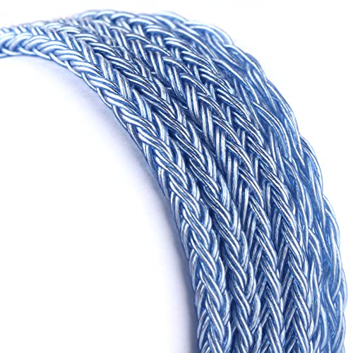 Linsoul Tripowin Zonie IEM Cable, 16 Core Silver Plated Earphone Upgraded Cords, 1.25m SPC in Ear Monitor Cable for 7HZ Timeless AE TINHIFI T2 PRO T3 T4(MMCX, 3.5mm)(Blue) - color: Blue