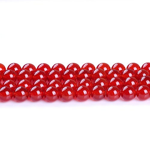 Natural Stone Beads 8mm Red Agate Gemstone Round Loose Beads Crystal Energy Stone Healing Power for Jewelry Making DIY,1 Strand 15" - color: Red Agate, size: 8MM