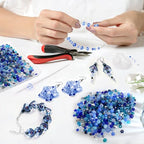 TOAOB 1000pcs Briolette Crystals Glass Beads 4mm 6mm 8mm Rondelle Faceted Spacer Beads Blue Loose Beads for Bracelets Necklace Earrings Jewelry Making - color: Blue