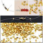 500 2.2mm Plated Brass Beads - 5 Colors, 500 Pieces, Crimp Tube Accessories for Jewelry Making - color: Gold