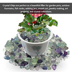 Multi Fluorite Pre Drilled Natural Crystals Crushed Chips Beads for Jewelry Making, DIY Handmade Healing Crystals (25 Inch Strand) - color: Multi Fluorite