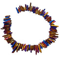 rockcloud Natural Rock Crystal Points Titanium Coated Clear Quartz Sticks Spikes Top Drilled 15 inch Strand,Purple - color: #24-Purple(Small)