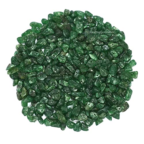 Green Aventurine Pre Drilled Crystal Crushed Chips Beads for Bracelets Making, DIY Handmade Natural Healing Crystals (25 Inch Strand) - color: Green Aventurine