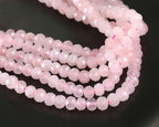 Perlin Agate & Jasper Gemstone Strand Beads 4 mm Rondelle 110 Pieces Jewellery Beads Semi-Precious Stone for Jewellery Necklace Bracelet Earrings (Rose Quartz) - color: rose quartz