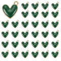 MECCANIXITY Enamel Alloy Heart Charm, Valentine Heart Pendants Love Jewelry Making Charm for DIY Necklace Bracelet Earrings Keychain - color: Dark Green