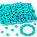 Sunrony 200Pcs Silicone Lentil Beads for Keychain Making, Bulk 12mm Silicone Abacus Spacer Beads for Necklace Bracelet Making Pens(Turquoise) - color: D-Turquoise