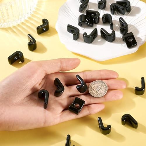 FASHEWELRY 30Pcs Acrylic Letter J Beads with Large Hole Big Plastic Letter Blocks European Beads 3D Letters Chunky Vowel Initial Alphabet Bead for Key Chains Necklace DIY Arts Craft Projects - color: Black, size: J