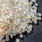 ToBeIT 1000pcs Transparent Alphabet Letter Beads Gold Acrylic Beads Round 4X7mm Letter Beads Jewelry Making Charms for DIY Bracelet Necklace Craft Making (bgtransparent-Gold) - color: bgtransparent-gold