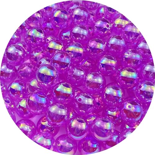 100pcs Acrylic Round Beads 12mm AB Colors Craft Beads Round Spacer Beads with Holes for Earring Bracelet Necklace Key Chains Jewelry Making(Light Peach AB) - color: Light Peach AB, size: 12mm