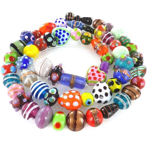 eCrafty's Everything But the Kitchen Sink! ONLY LAMPWORK Glass Beads Mix 1/2 Lb