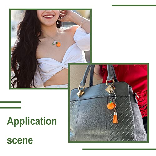 Craftdady Fruit Dangle Charms Pendants Cute Resin Food Pendants Apple Orange Pineapple Strawberry Pendants Lovely Vegetable Mushroom Charms for DIY Craft Earring Bracelet Necklace Jewelry Making - color: Orange