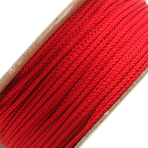 BEADNOVA 1mm Red Color Premium Grade Nylon Beading Thread String Rope Roll Macrame Cord 20 Yard 60 Feet 18m - color: Red