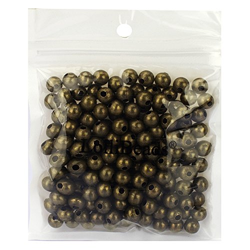 LolliBeads (R) Antiqued Bronze Smooth Round Metal Beads 8 mm 200 Pcs - color: Bronze 200 Pcs 8mm