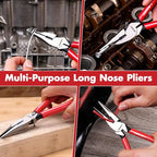 ARROW 8" High Leverage Needle Nose Pliers with Side Cutters, Long Nose Pliers for Gripping, Wire Bending, Cutting - size: 8 INCH