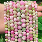 Yochus 40pcs 10mm Pink &Green Persian Jade Energy Healing Round Bulk Gemstone Beads for Jewelry Making Bracelet Necklace Earring DIY - color: pink&green, size: 10mm