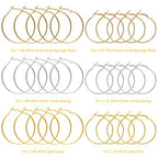 60Pcs Hoop Earring Findings Stainless Steel Earrings Beading Round Earrings Open Beading Hoop for Jewelry Making DIY Crafts Art Creation (40mm+50mm) - color: 40mm+50mm