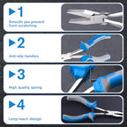SPEEDWOX Long Reach Flat Nose Pliers 6 Inches Precision Duck Bill Fine Pliers for Hard to Reach Narrow Spaces Smooth Jaws High Leverage Reduce Efforts Non-slip Handles Small Plier Thin Professional - style: Flat Nose Pliers