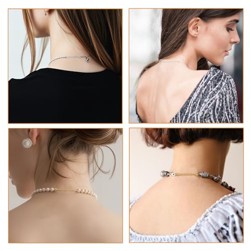 30 Pcs Chain Extension for Necklace 5 Size Bracelet Necklace Extenders for Women Anklet Jewelry Making (10 Gold, 10 Silver, 10 Rose Gold)