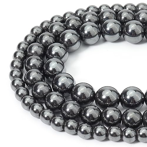 45pcs 8mm Natural Black Hematite Beads Energy Healing Crystal Round Loose Stone Beads for Jewelry Making, DIY Bracelets Necklaces - color: Black Hematite, size: 8mm