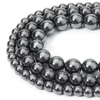 45pcs 8mm Natural Black Hematite Beads Energy Healing Crystal Round Loose Stone Beads for Jewelry Making, DIY Bracelets Necklaces - color: Black Hematite, size: 8mm