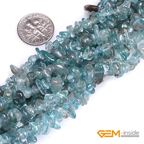 GEM-Inside Crystal Stone Chips for Jewelry Making Genius Gemstone Freeform Loose Beads with Hole for Bracelet Necklace Making Adults 34" (Apatite, 7-8mm) - color: Apatite