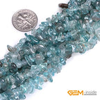 GEM-Inside Crystal Stone Chips for Jewelry Making Genius Gemstone Freeform Loose Beads with Hole for Bracelet Necklace Making Adults 34" (Apatite, 7-8mm) - color: Apatite