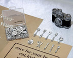 Shapenty 10 Styles Antique Silver Kitchen Tableware Fork Knife Pan Baking Cooking Charm Pendant Set for Earring Necklace Bracelet Keychain Jewelry Making Geocaching Fun Craft Supplies, 50PCS