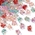 Ipotkitt 100 Pcs 5 Colors Baking Paint Glass Butterfly Charms with Glitter Powder Colorful Crystal Animal Charms for Earrings Bracelets Necklace DIY Craft Jewelry Making - color: 100pcs-Butterfly Charms-12x14x5.5mm