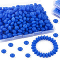 Sunrony 200Pcs Silicone Lentil Beads for Keychain Making, Bulk 12mm Silicone Abacus Spacer Beads for Necklace Bracelet Making Pens(Deep Blue) - color: G-Deep blue
