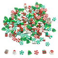 100 Pcs Christams Polymer Clay Beads Mixed Heishi Spacer Beads Supplies for DIY Bracelet Earring Necklace Jewelry Making - color: Christmas-2