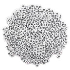 600PCS 6x6mm Square Acrylic Letter Beads B for Friendship Bracelets Jewelry Making, White Acrylic Cube Base with Black Alphabet Beads for DIY Crafts Bracelets Necklaces Key Chains Phone Lanyard - color: Letter B(Black on White)